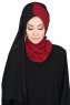 Ylva - Hijab Chiffon Pratico Bordò & Nero
