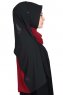 Ylva - Hijab Chiffon Pratico Bordò & Nero