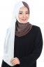 Ylva - Hijab Chiffon Pratico Marrone & Creme