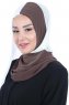 Ylva - Hijab Chiffon Pratico Marrone & Creme