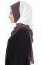 Ylva - Hijab Chiffon Pratico Marrone & Creme