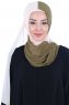 Ylva - Hijab Chiffon Pratico Cachi & Beige