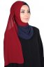 Ylva - Hijab Chiffon Pratico Blu Navy & Bordeaux