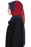 Ylva - Hijab Chiffon Pratico Blu Navy & Bordeaux
