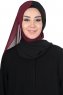 Ylva - Hijab Chiffon Pratico Prugna & Nero