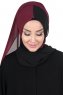 Ylva - Hijab Chiffon Pratico Prugna & Nero