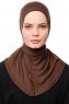 Zeliha - Hijab Pratico Viscosa Marrone