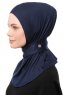 Zeliha - Hijab Pratico Viscosa Blu Navy
