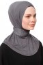 Zeliha - Hijab Pratico Viscosa Grigio Scuro