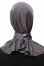 Zeliha - Hijab Pratico Viscosa Grigio Scuro