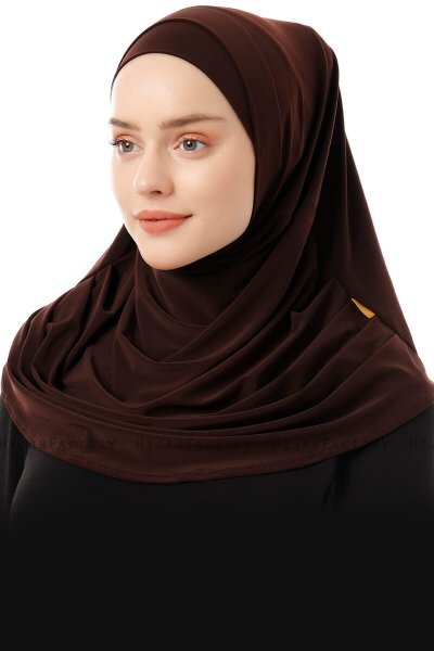 Esma - Hijab Amira Marrone Scuro - Firdevs