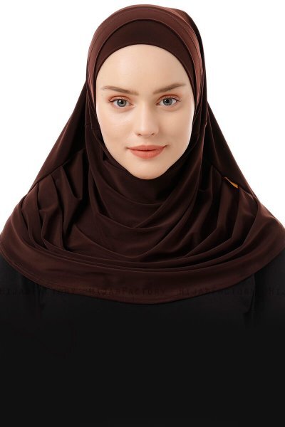 Esma - Hijab Amira Marrone Scuro - Firdevs