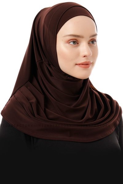 Esma - Hijab Amira Marrone Scuro - Firdevs