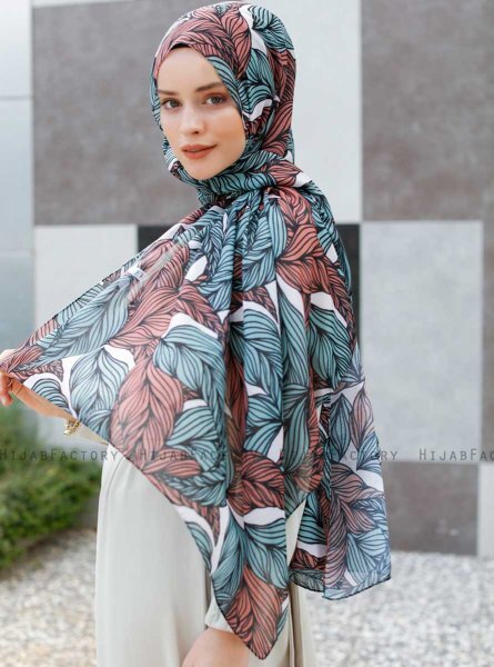 Seyyal - Hijab Fantasia Verde & Rosa - Sal Evi