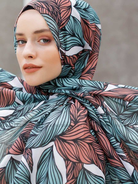 Seyyal - Hijab Fantasia Verde & Rosa - Sal Evi