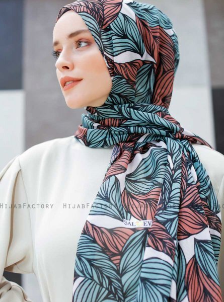 Seyyal - Hijab Fantasia Verde & Rosa - Sal Evi