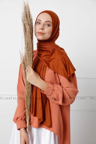 Sibel - Hijab Jersey Rosso Mattone