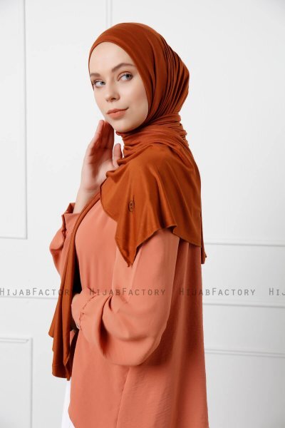 Sibel - Hijab Jersey Rosso Mattone