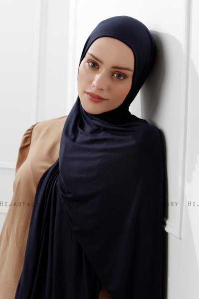 Sibel - Hijab Jersey Blu Navy Scuro