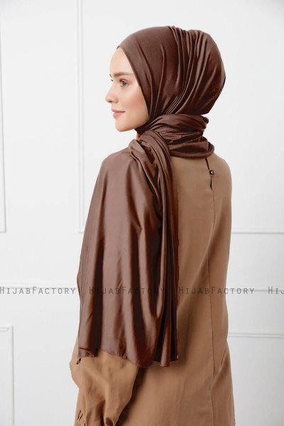 Sibel - Hijab Jersey Marrone Scuro