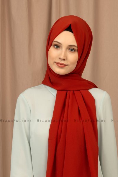 Yildiz - Hijab Crepe Chiffon Rosso Mattone