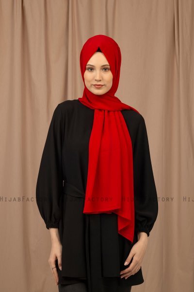 Yildiz - Hijab Crepe Chiffon Rosso
