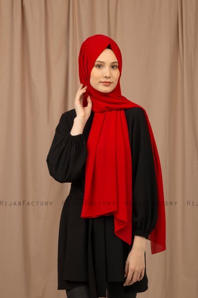 Yildiz - Hijab Crepe Chiffon Rosso