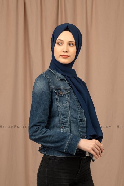 Yildiz - Hijab Crepe Chiffon Blu Navy