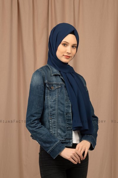 Yildiz - Hijab Crepe Chiffon Blu Navy