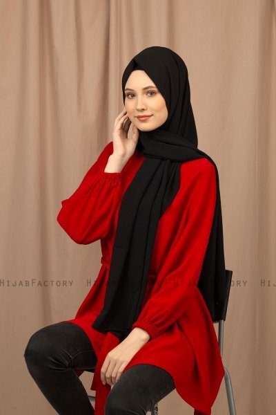 Yildiz - Hijab Crepe Chiffon Nero