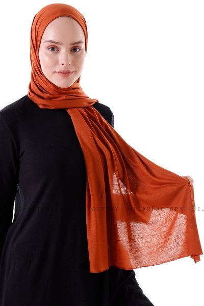 Seda - Hijab Jersey Rosso Mattone - Ecardin