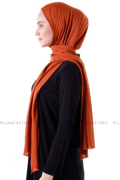 Seda - Hijab Jersey Rosso Mattone - Ecardin