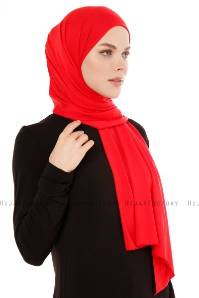 Melek - Hijab Jersey Premium Rosso - Ecardin