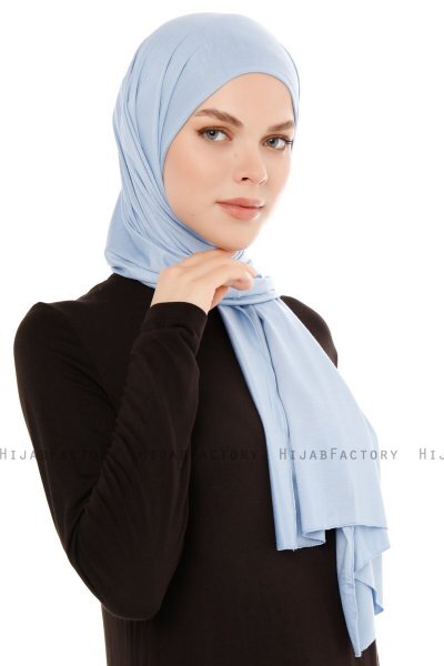 Melek - Hijab Jersey Premium Azzurro - Ecardin