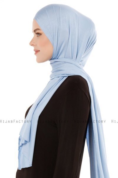 Melek - Hijab Jersey Premium Azzurro - Ecardin