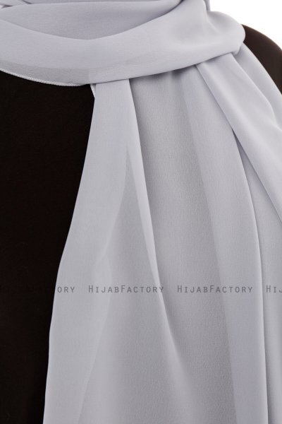 Derya - Hijab Pratico Chiffon Grigio Chiaro
