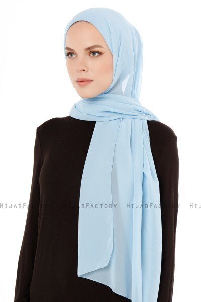Derya - Hijab Pratico Chiffon Azzurro