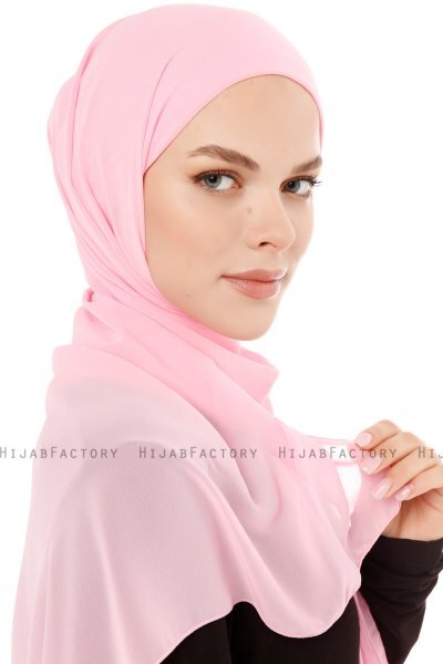 Derya - Hijab Pratico Chiffon Rosa