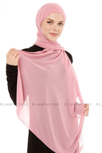 Derya - Hijab Pratico Chiffon Rosa Scuro