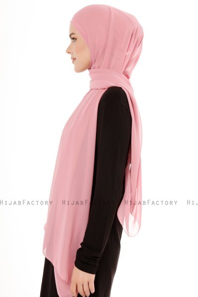 Derya - Hijab Pratico Chiffon Rosa Scuro