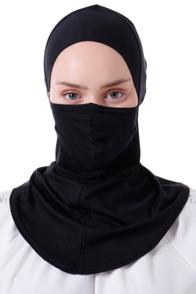 Damla - Bonnet Maschera Ninja Hijab Nero