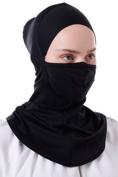 Damla - Bonnet Maschera Ninja Hijab Nero