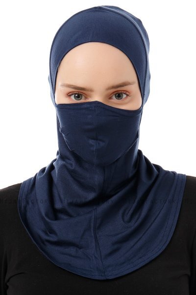 Damla - Bonnet Maschera Ninja Hijab Blu Navy