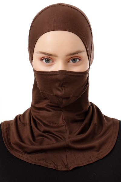 Damla - Bonnet Maschera Ninja Hijab Marrone