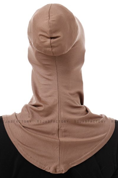 Damla - Bonnet Maschera Ninja Hijab Taupe Scuro