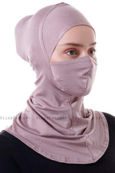 Damla - Bonnet Maschera Ninja Hijab Grigio Pietra