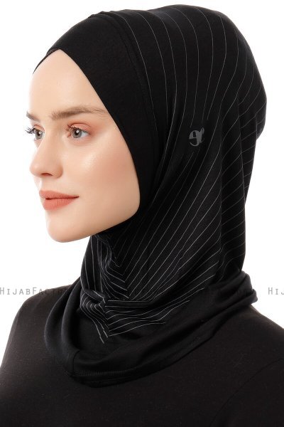 Babe Cross - Hijab Al Amira One-Piece Nero & Grigio Chiaro
