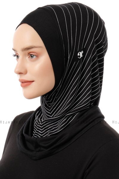 Babe Plain - Hijab Al Amira One-Piece Nero & Bianca