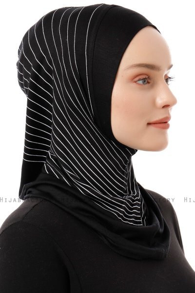 Babe Plain - Hijab Al Amira One-Piece Nero & Bianca