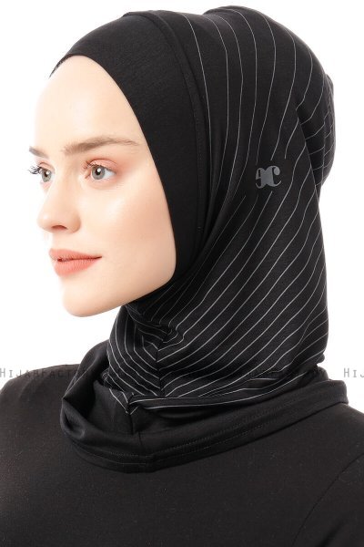 Babe Plain - Hijab Al Amira One-Piece Nero & Grigio Chiaro